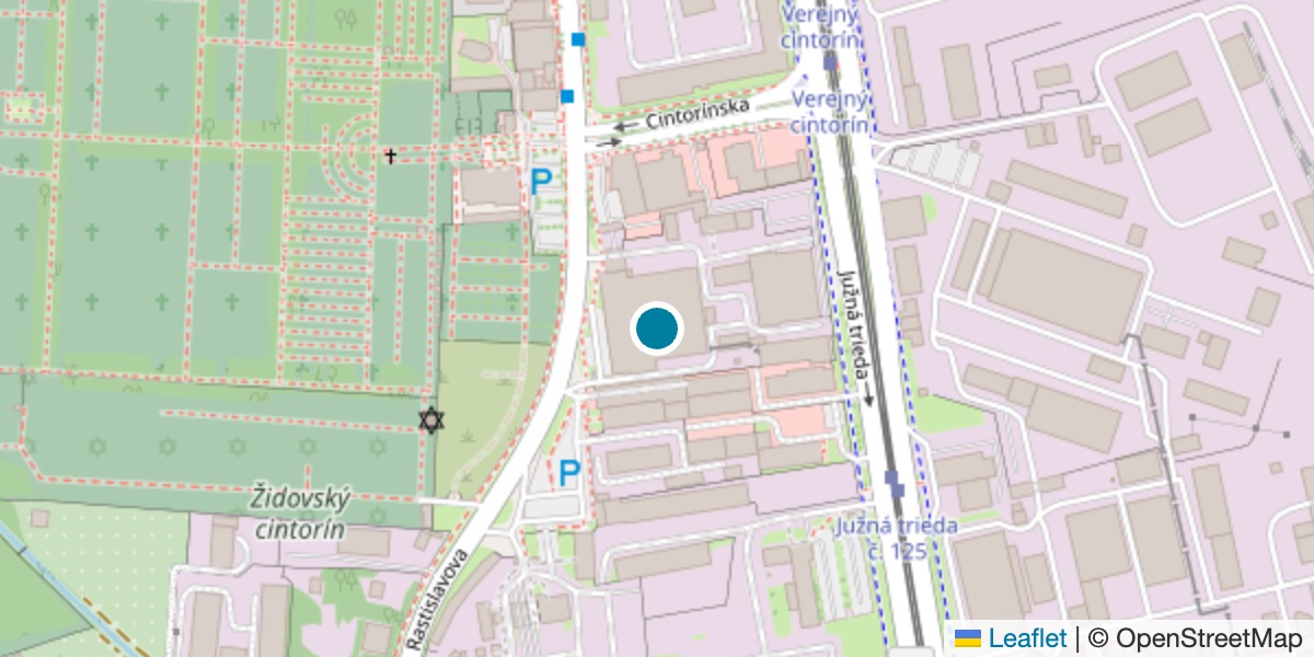 Mapa — Rastislavova 100, Košice